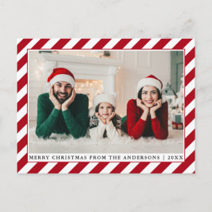 Modern God jul Photo Red Rand Vykort