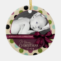Modern God jul Polka dots Ornament