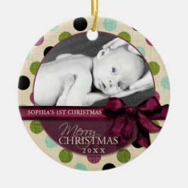 Modern God jul Polka dots Ornament