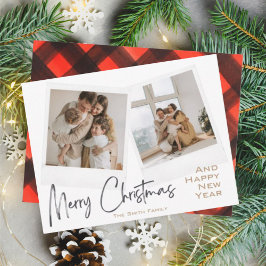 Modern God jul Red Black Pset-fotokort Julkort
