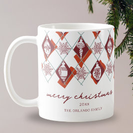 Modern God jul Red Typography Kaffemugg
