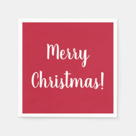 Modern God jul Red & White Typography Pappersservett