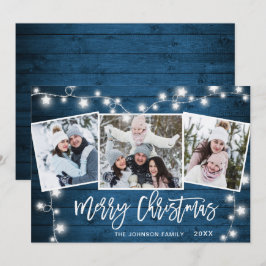 Modern God jul Rustic 3 PHOTO Hälsning Julkort