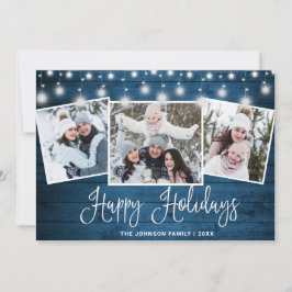 Modern God jul Rustic 3 PHOTO Hälsning Julkort