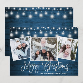 Modern God jul Rustic 3 PHOTO Hälsning Julkort