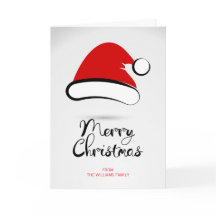 Modern God jul Santa Hat-hälsningskort
