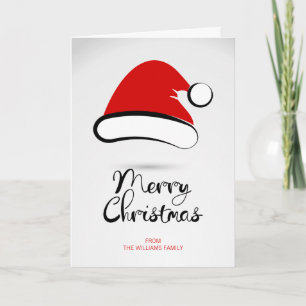 Modern God jul Santa Hat-hälsningskort Helgkort