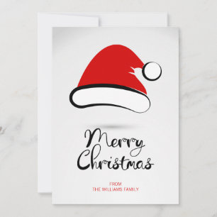 Modern God jul Santa Hat-hälsningskort Julkort