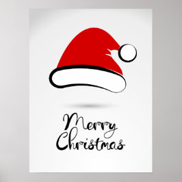 Modern God jul Santa Hat Poster tecken
