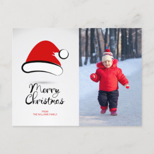 Modern God jul Santa Hat-vykort Helg Vykort