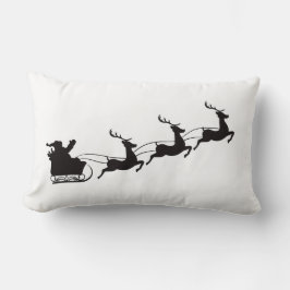 Modern God jul Santa Sleigh och Reindeer Lumbarkudde