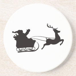 Modern God jul Santa Sleigh och Reindeer Underlägg