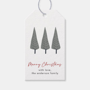 Modern God jul Scandi Träd Gift-Märkre Presentetikett