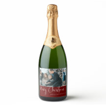 Modern God jul Script 2 Photo Collage Red