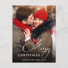 Modern God Jul Semestern FOTO Hälsning Vykort