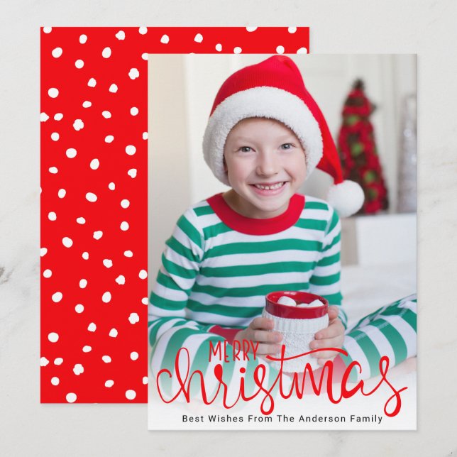 Modern God jul-skriptfoto Julkort (Fram/baksida)