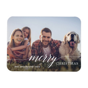 Modern god jul skrivar helgdagfotoet magnet