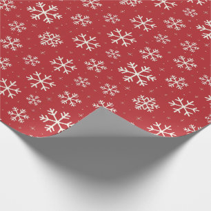 Modern God jul Snöflingor Mönster Red Presentpapper