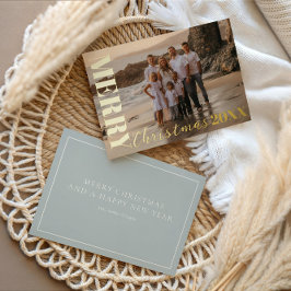 Modern God jul Soft Blue One Photo Guld