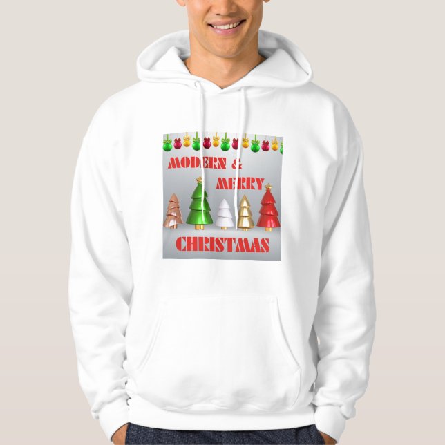 Modern God jul T-Shirt Hoodie-Sleek stil Hoodie (Framsida)