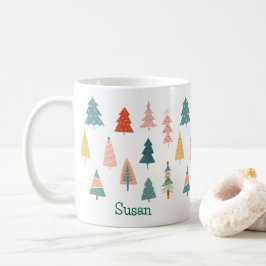 Modern God jul Träd Helgdag Grönt Emerald Kaffemugg