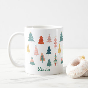 Modern God jul Träd Helgdag Grönt Emerald Kaffemugg