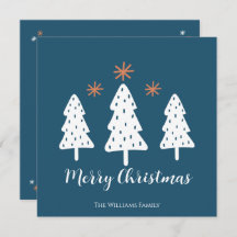 Modern God jul Träd och Stars Bleu