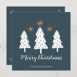 Modern God jul Träd och stjärnfoto Julkort