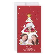 Modern God jul Träd Photo Collage Red