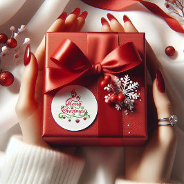 Modern God jul-typografi i Gräs-fästare Runt Klistermärke