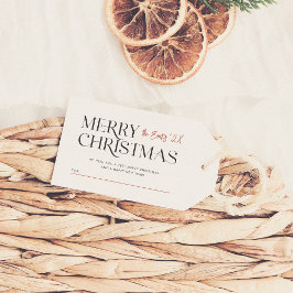 Modern God jul Typography Anpassningsbar Family Presentetikett