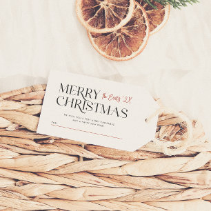 Modern God jul Typography Anpassningsbar Family Presentetikett