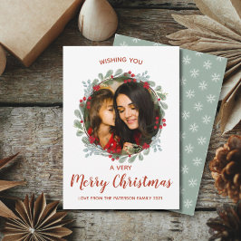 Modern God jul Watercolor & Photo Julkort