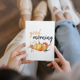 Modern God Morgon Pumpa Citat Julkort