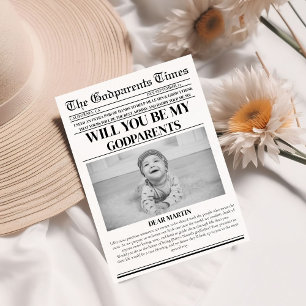 Modern Godförälder Frieri tidningsbaptism Inbjudningar