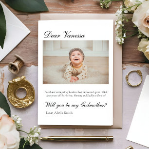 Modern Godparent Frieri Godmor Baptism Inbjudningar