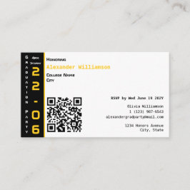 Modern Gold Black Graduation Party Tilläggskort