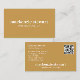 Modern Gold Bold Professional QR Code Visitkort