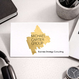 Modern Gold Consultant Professional White Visitkort