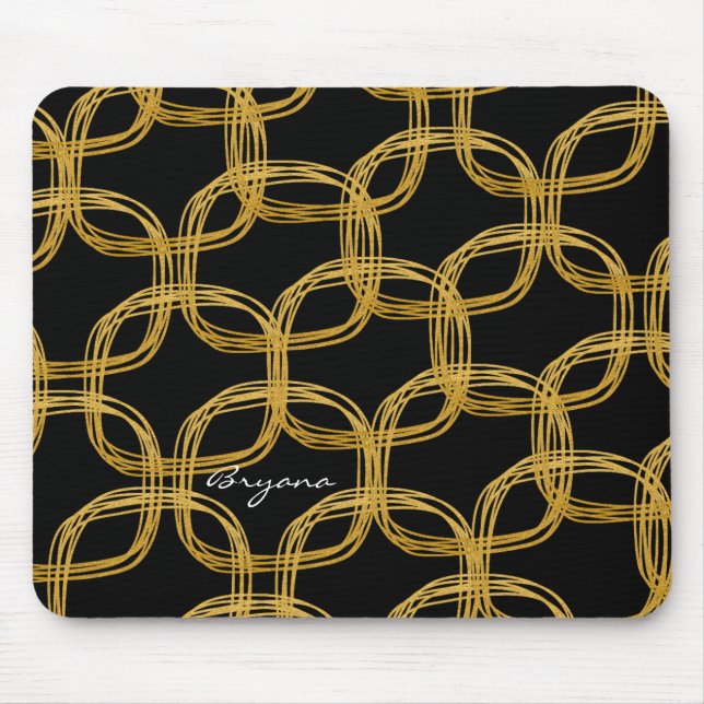 Modern gold Foil Circle Glam Mouse Pad Musmatta (Framsidan)