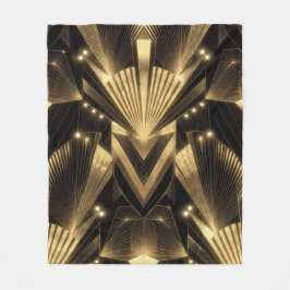 Modern Gold Foil Elegance Neo Art Deco  Fleecefilt