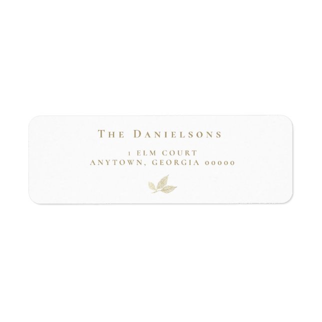 Modern Gold Foil Löv Returetiketter Returadress Etikett (Framsidan)