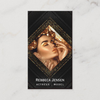 Modern gold frame actor model singer dancer photo visitkort