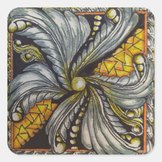 Modern Gold Fyrkantigt Klistermärke