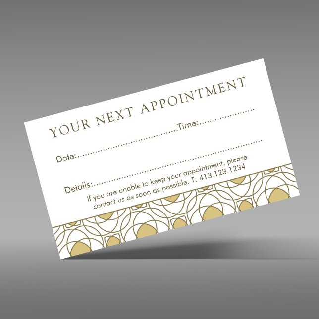Modern Gold Geometric Appointment Card Tidsbeställning Kort (Skapare uppladdad)