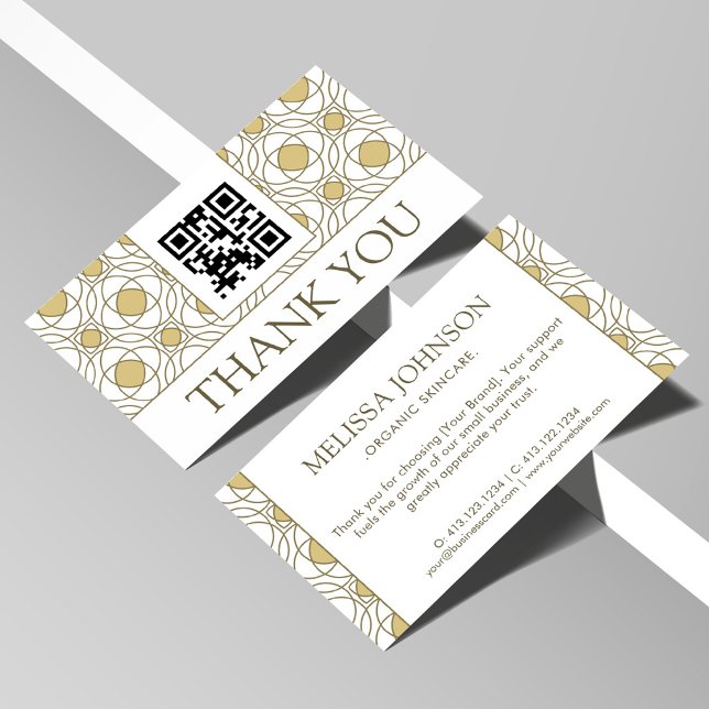 Modern Gold Geometric Thank You Card Tilläggskort (Skapare uppladdad)