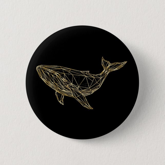 Modern Gold Geometric Whale Knapp (Framsida)