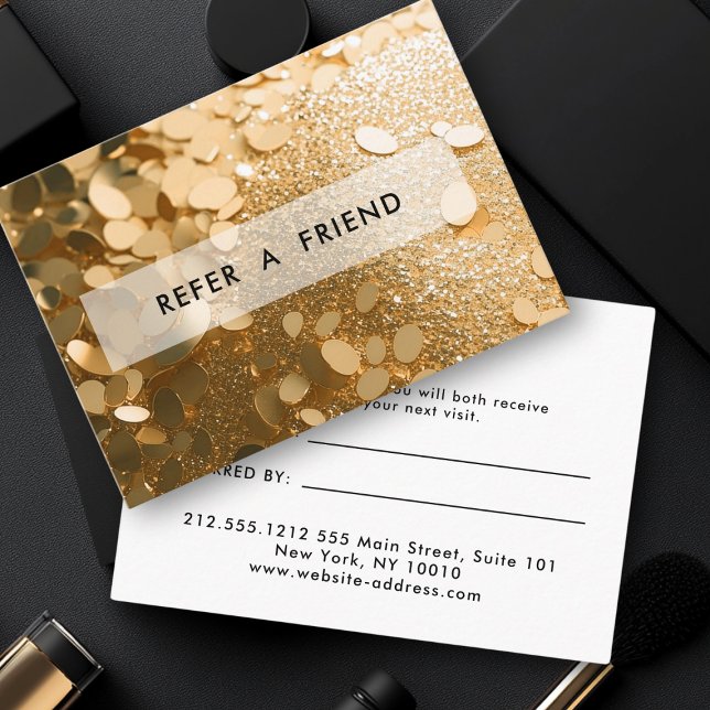 Modern Gold Glitter Salon Rabattkort (Modern Gold Glitter Salon Discount Card)