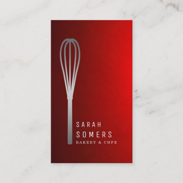 Modern Gold Glitter Whisk Bakery Visitkort (Framsida)