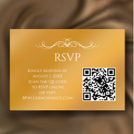 Modern Gold Gradient Custom QR Code Wedding OSA Kort